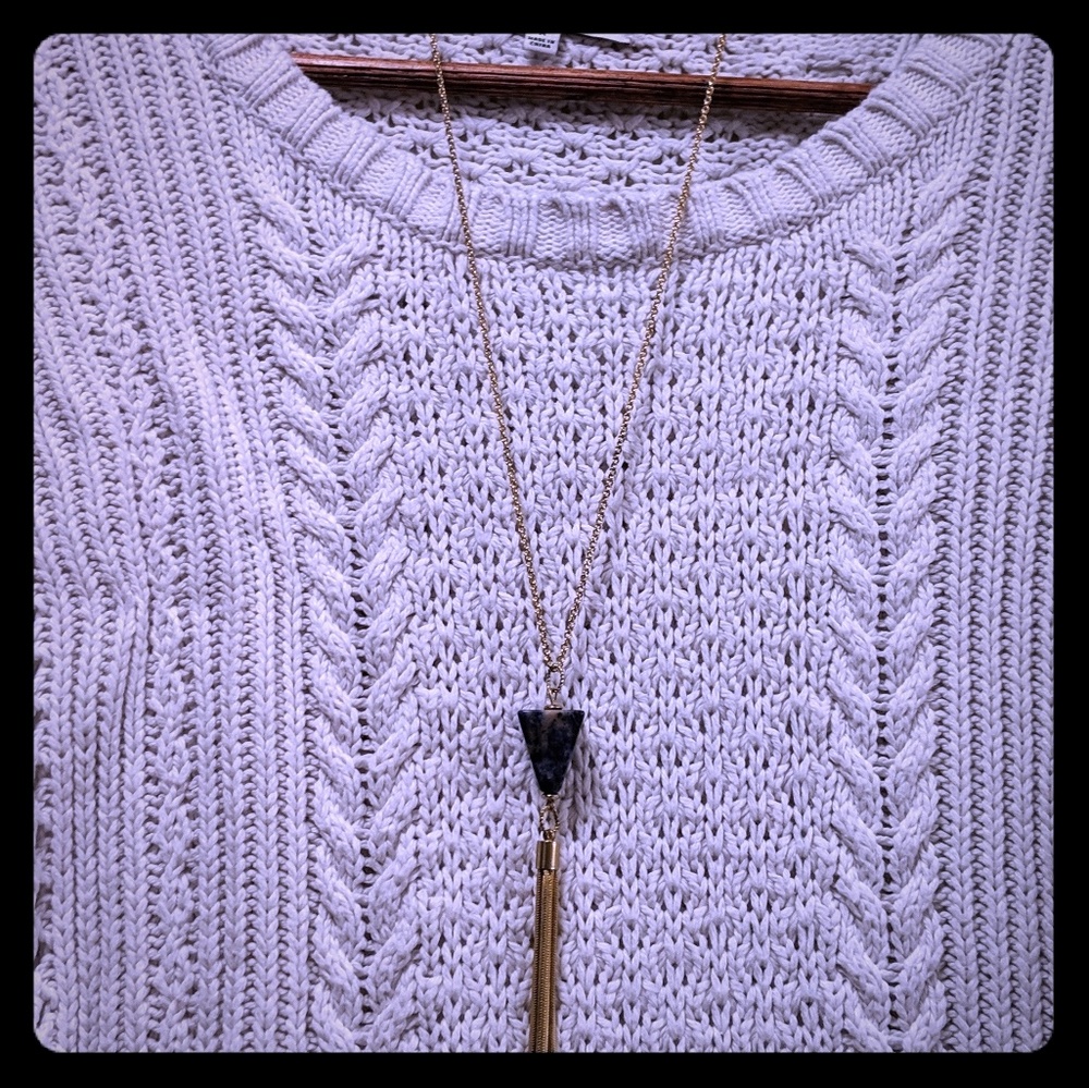 Navy & Gold Pendant Necklace